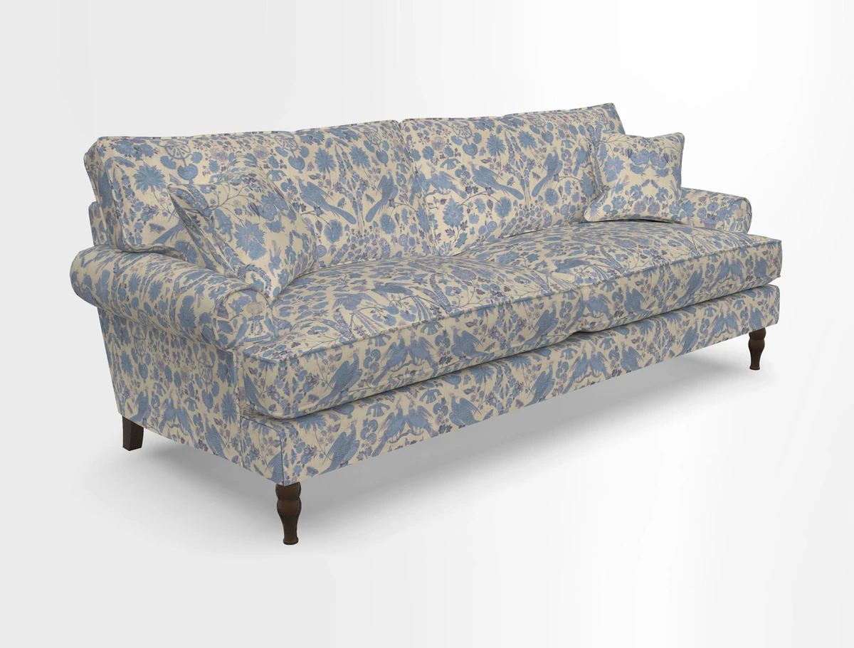 Cooksbridge 3 seater sofa in Linwood Omega Velvet Green Tea