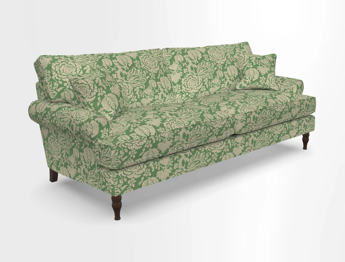 Cooksbridge 3 seater sofa in Linwood Omega Velvet Green Tea
