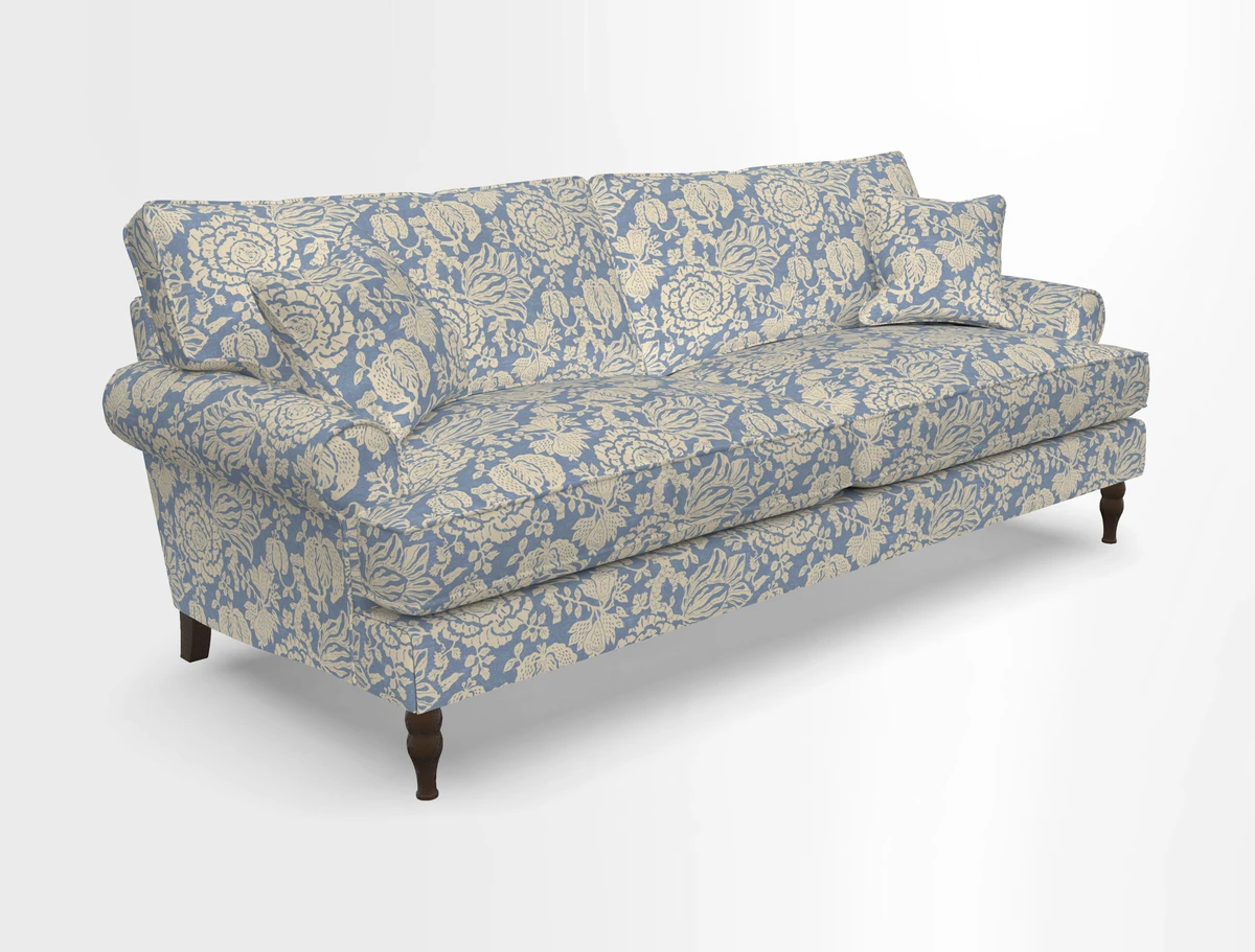 Cooksbridge 3 seater sofa in Linwood Omega Velvet Green Tea