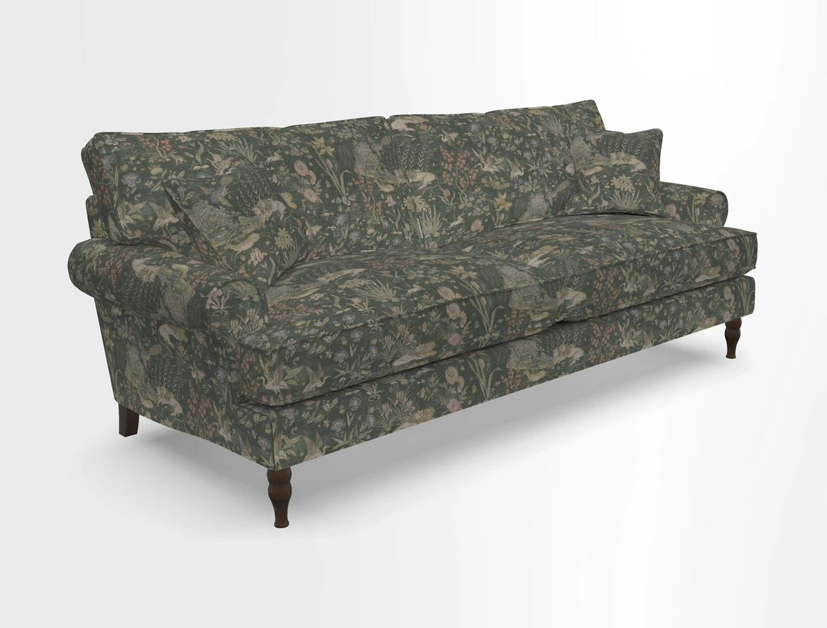 Cooksbridge 3 seater sofa in Linwood Omega Velvet Green Tea