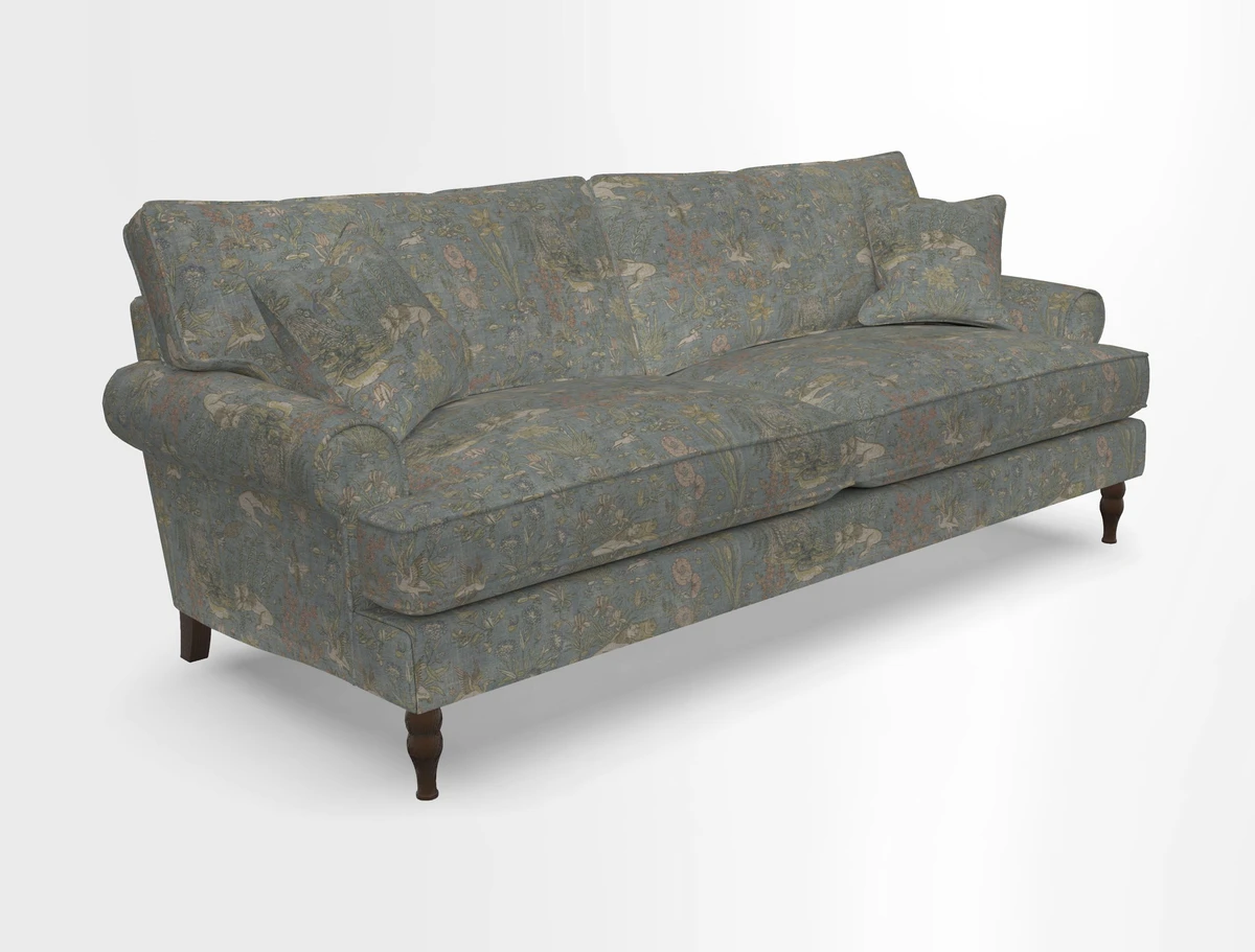 Cooksbridge 3 seater sofa in Linwood Omega Velvet Green Tea
