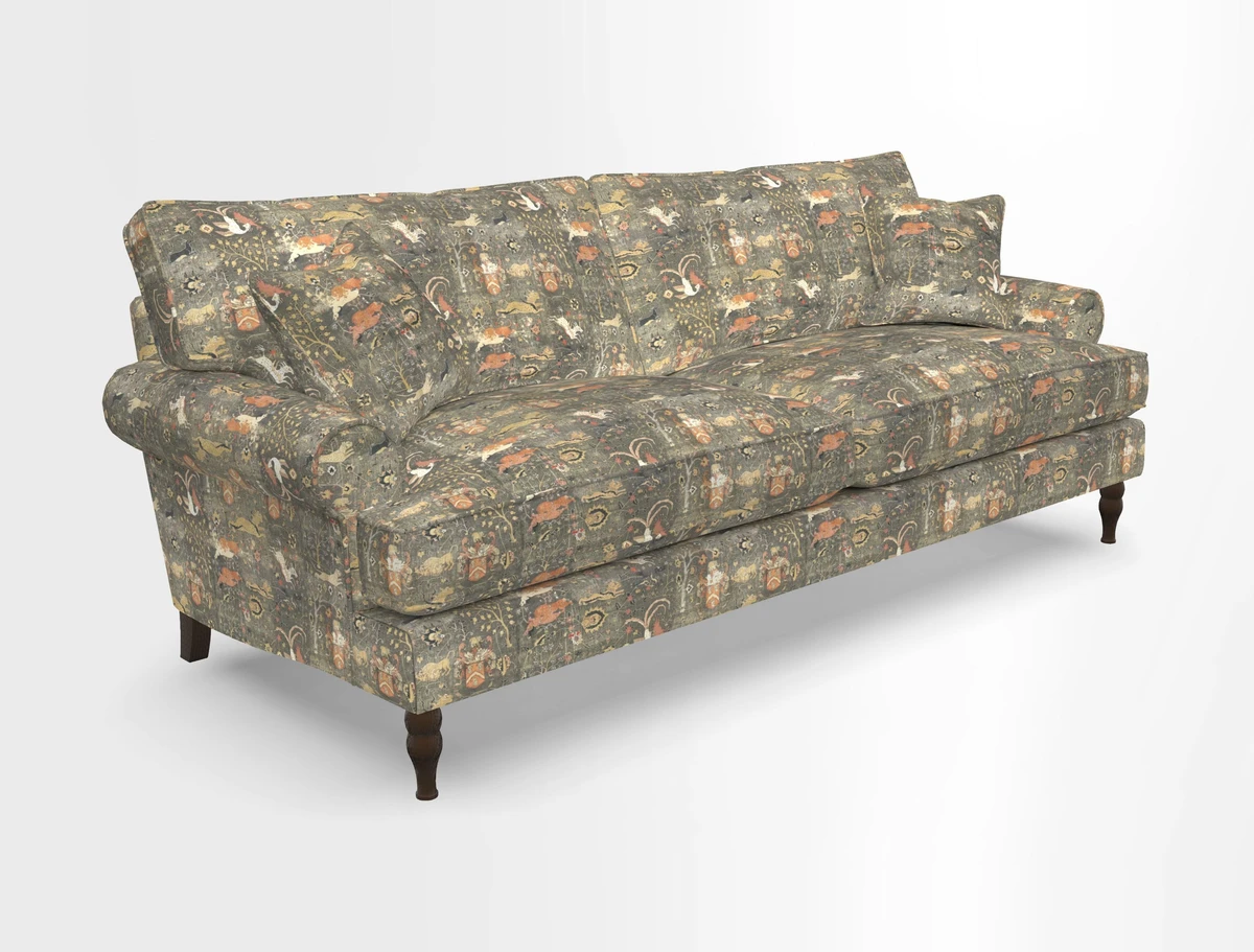 Cooksbridge 3 seater sofa in Linwood Omega Velvet Green Tea