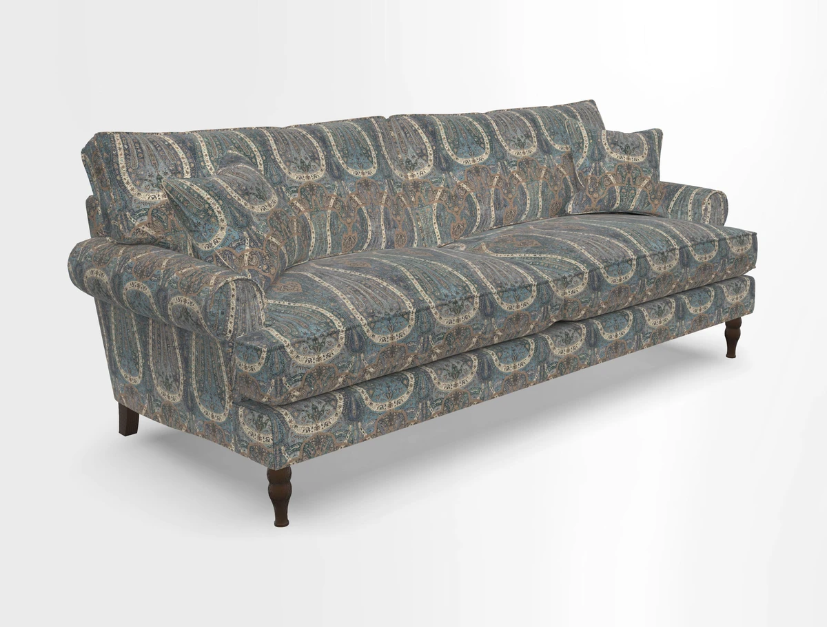 Cooksbridge 3 seater sofa in Linwood Omega Velvet Green Tea
