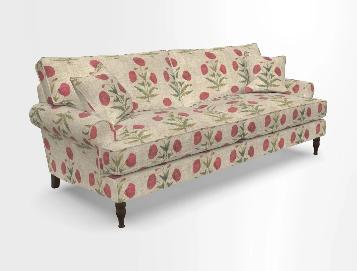 Cooksbridge 3 seater sofa in Linwood Omega Velvet Green Tea