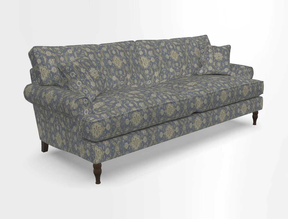 Cooksbridge 3 seater sofa in Linwood Omega Velvet Green Tea