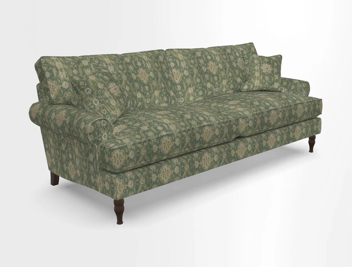 Cooksbridge 3 seater sofa in Linwood Omega Velvet Green Tea