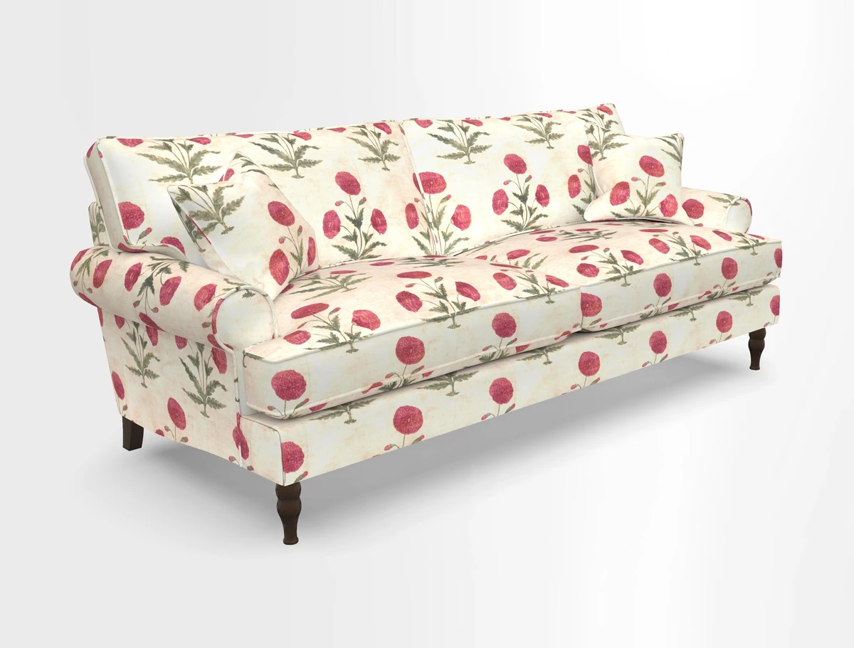 Cooksbridge 3 seater sofa in Linwood Omega Velvet Green Tea