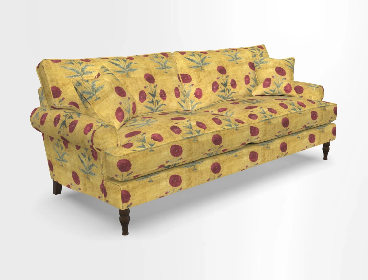 Cooksbridge 3 seater sofa in Linwood Omega Velvet Green Tea