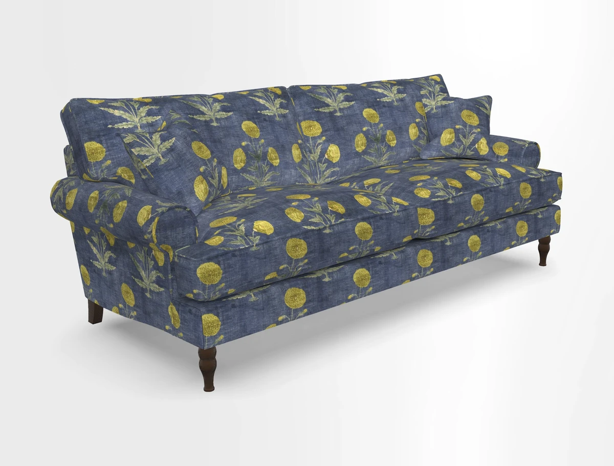 Cooksbridge 3 seater sofa in Linwood Omega Velvet Green Tea