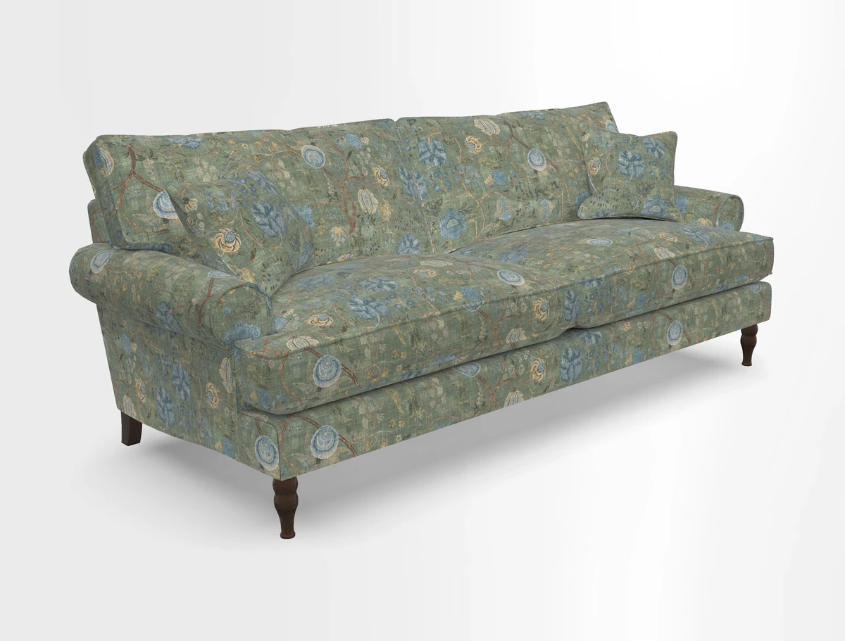 Cooksbridge 3 seater sofa in Linwood Omega Velvet Green Tea