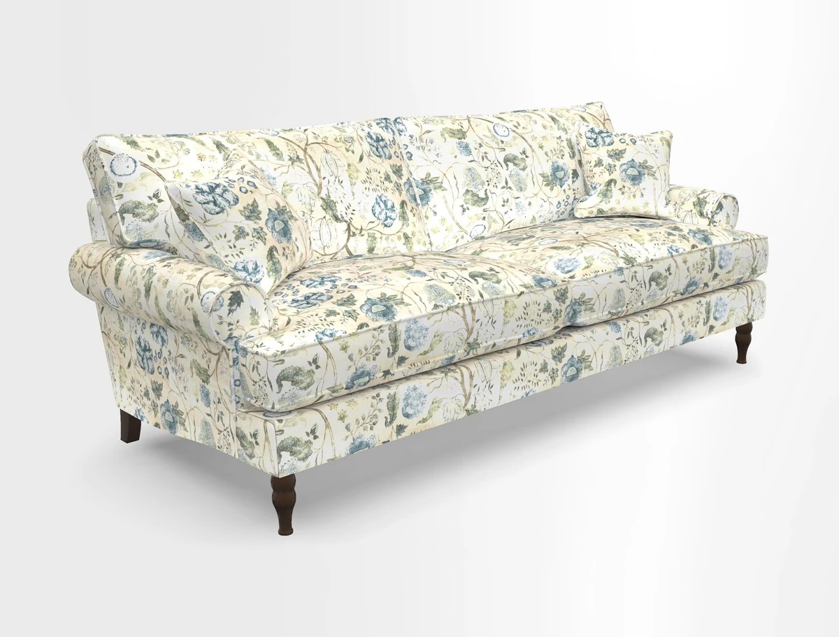 Cooksbridge 3 seater sofa in Linwood Omega Velvet Green Tea