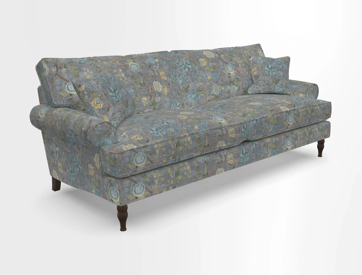 Cooksbridge 3 seater sofa in Linwood Omega Velvet Green Tea