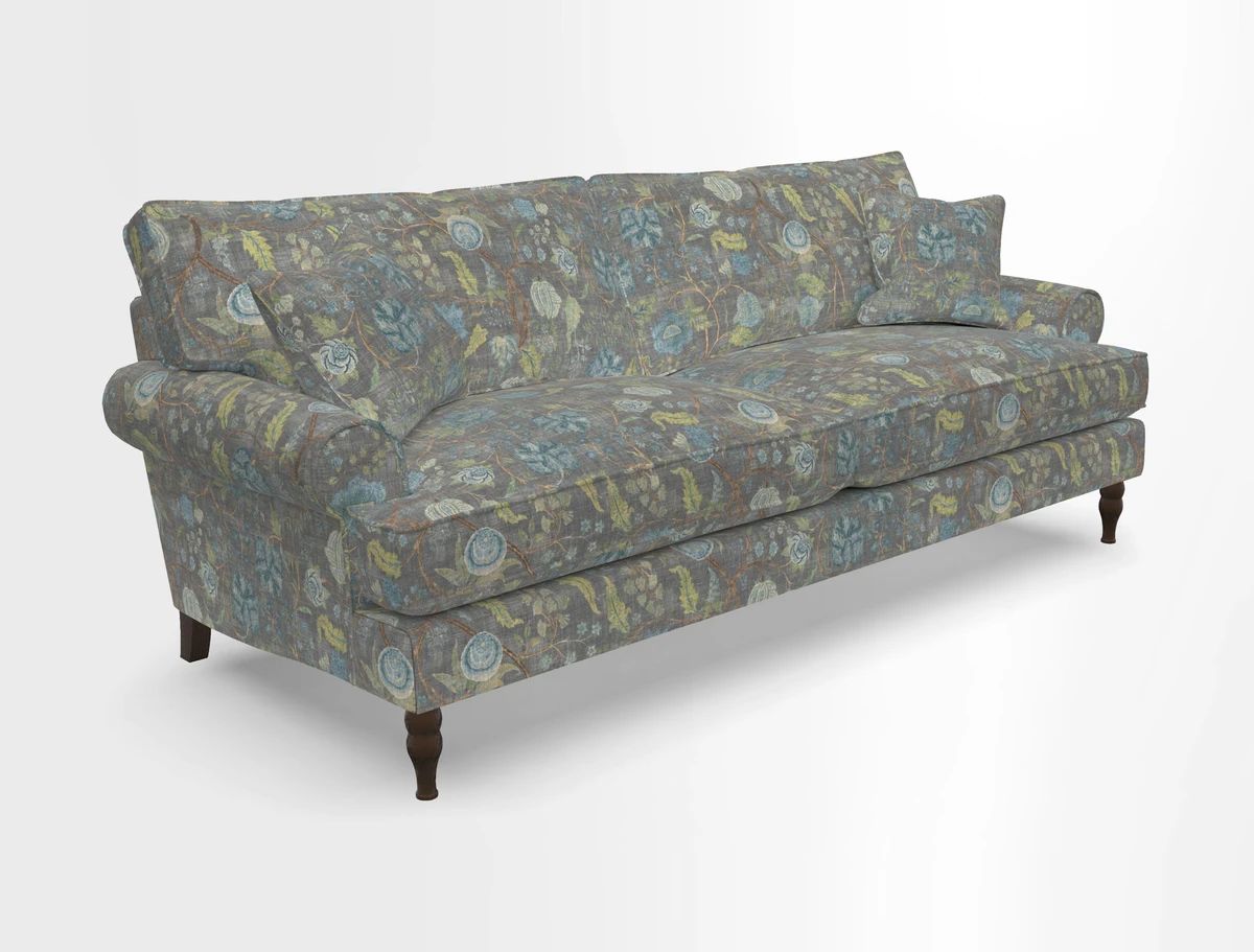 Cooksbridge 3 seater sofa in Linwood Omega Velvet Green Tea