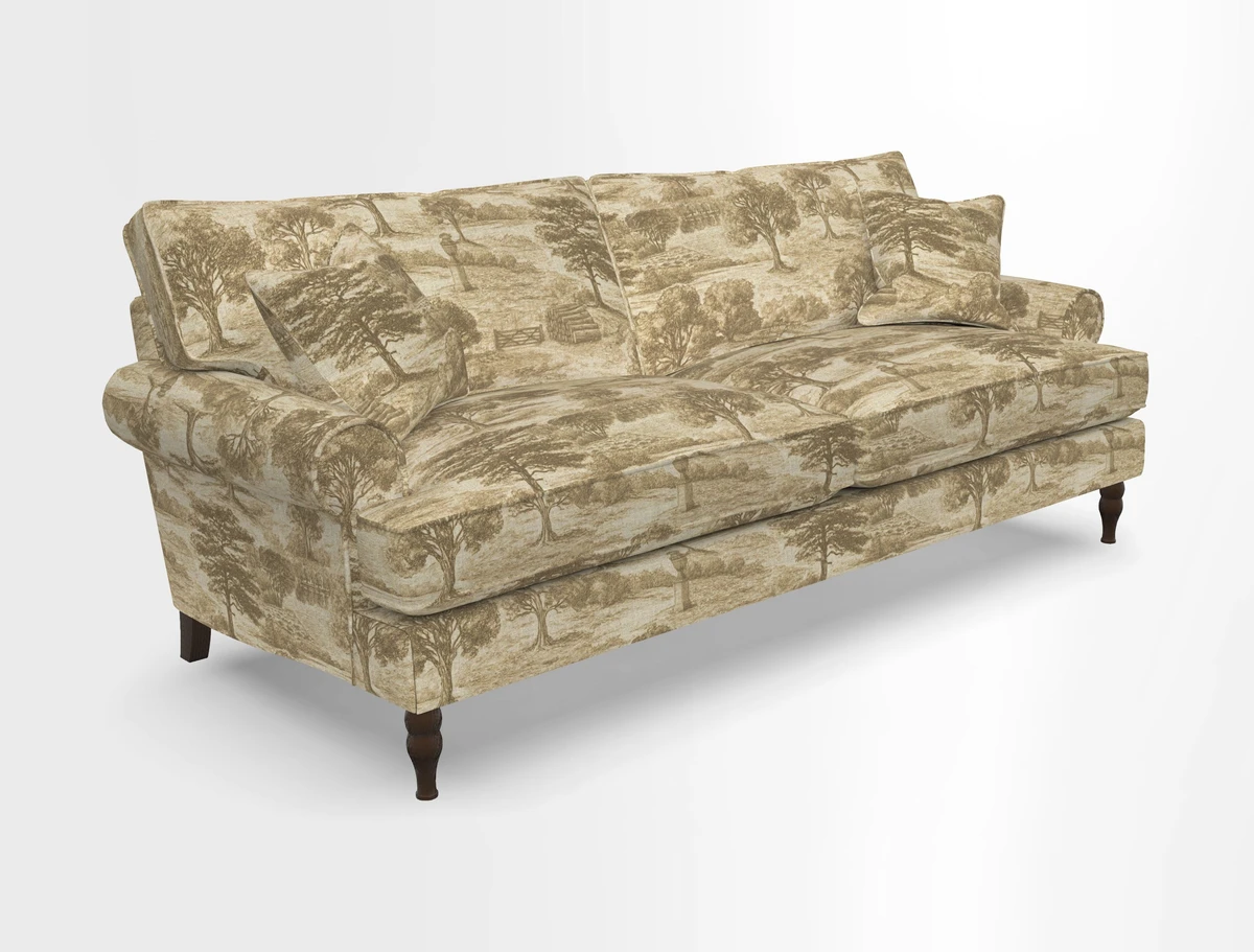 Cooksbridge 3 seater sofa in Linwood Omega Velvet Green Tea