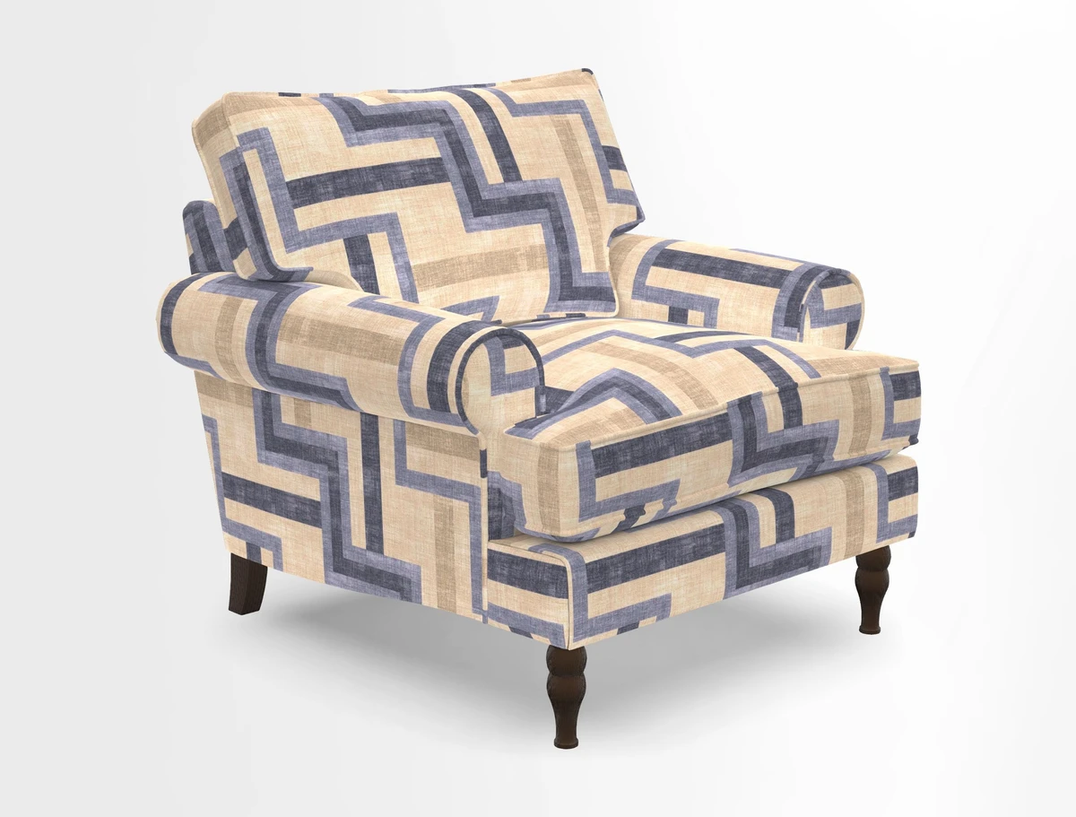 Cooksbridge Chair in Cloth 21 Simple Stripe Bilberry