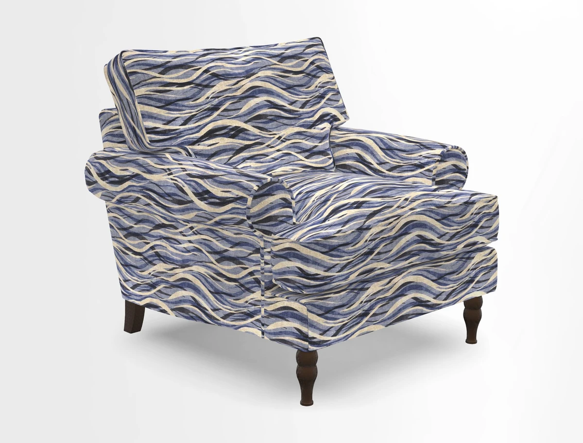 Cooksbridge Chair in Cloth 21 Simple Stripe Bilberry