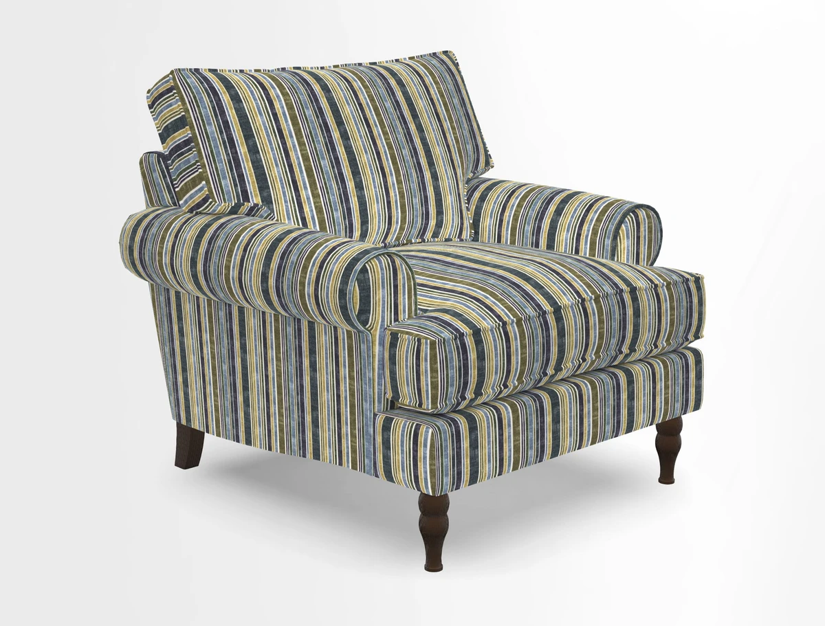 Cooksbridge Chair in Cloth 21 Simple Stripe Bilberry