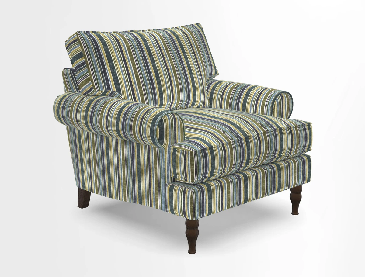 Cooksbridge Chair in Cloth 21 Simple Stripe Bilberry