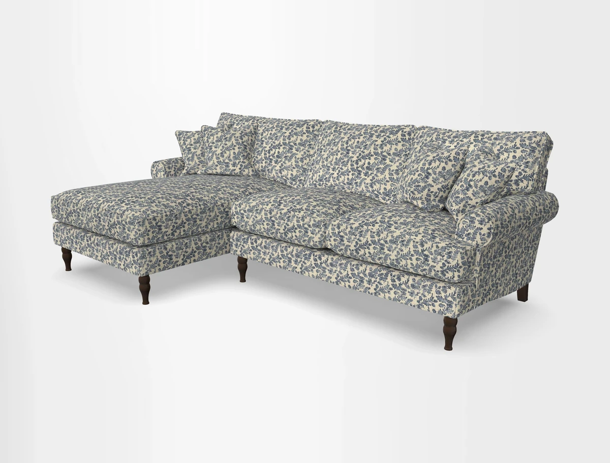 Cooksbridge chaise sofa LHF in Two Tone Plain Biscuit