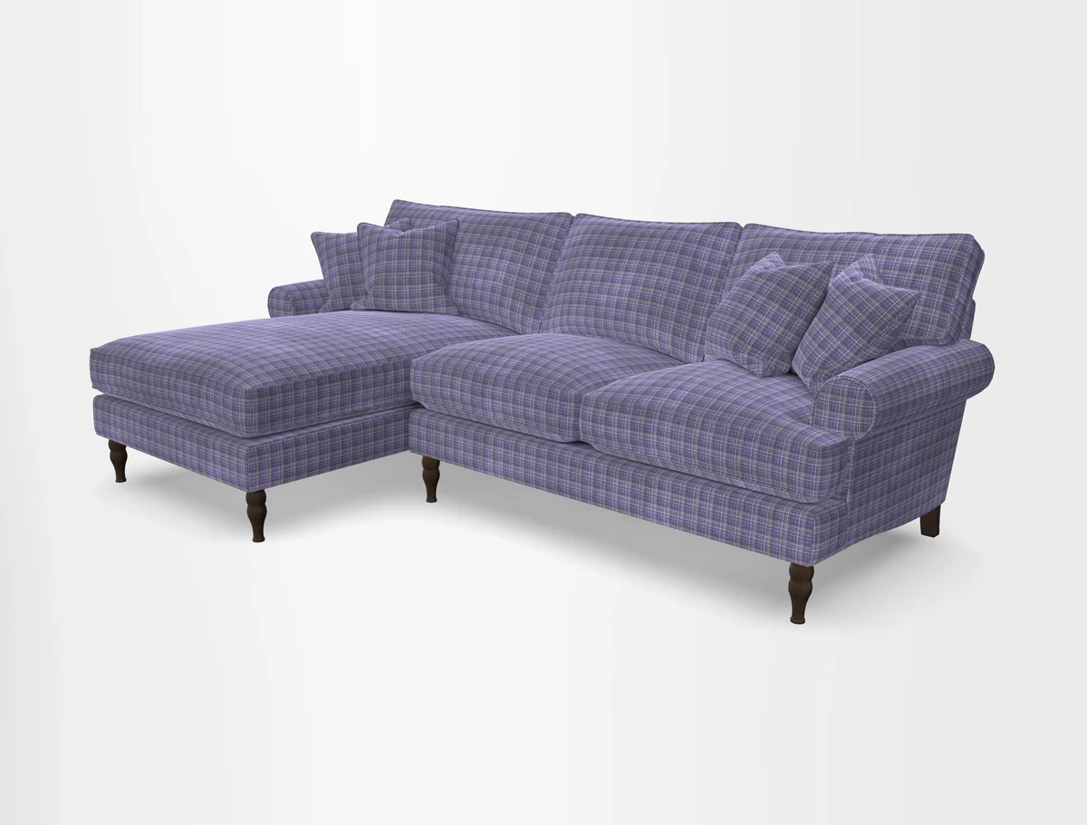 Cooksbridge chaise sofa LHF in Two Tone Plain Biscuit