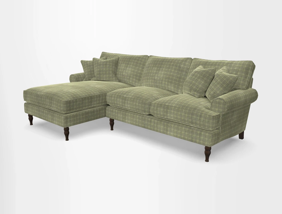 Cooksbridge chaise sofa LHF in Two Tone Plain Biscuit
