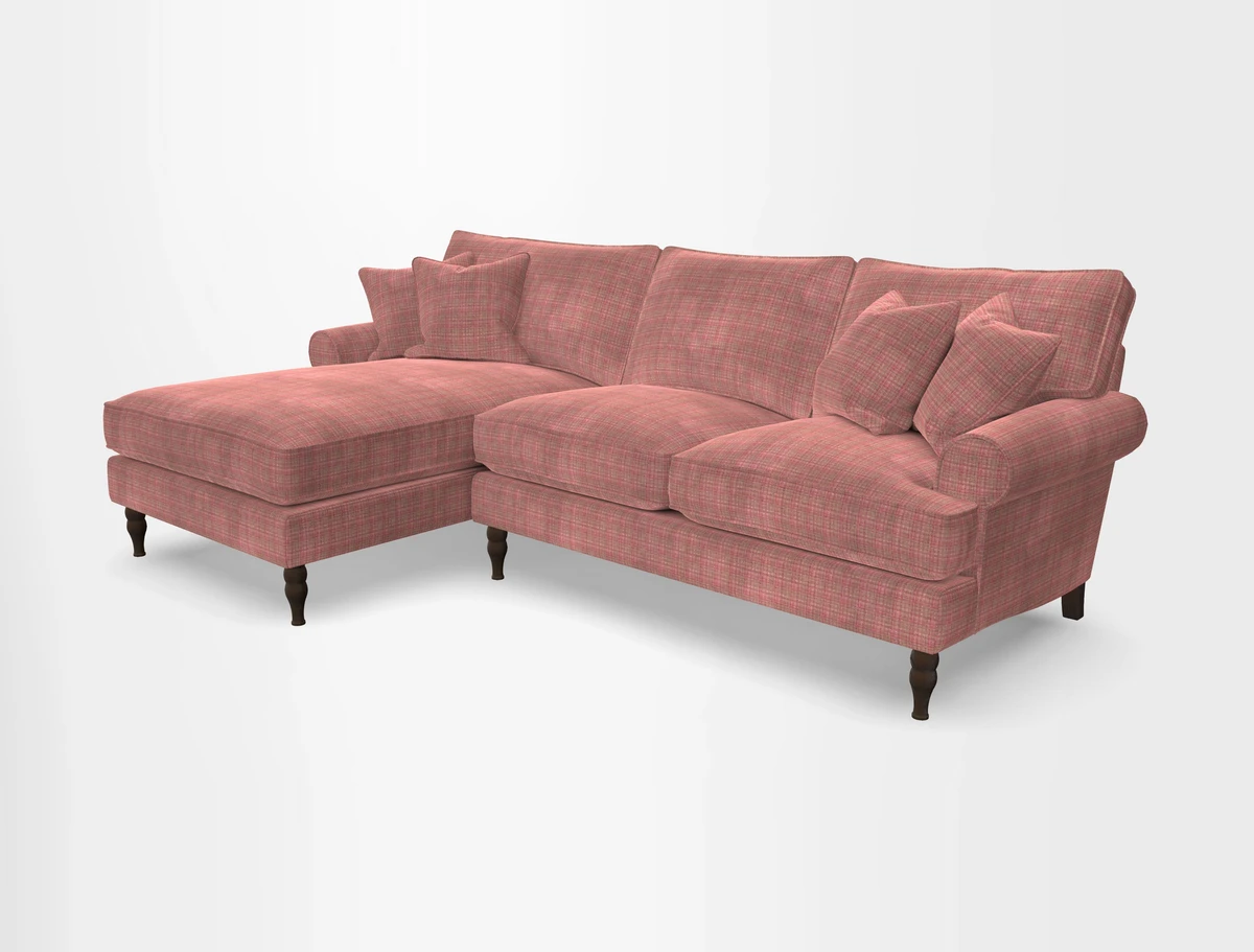 Cooksbridge chaise sofa LHF in Two Tone Plain Biscuit