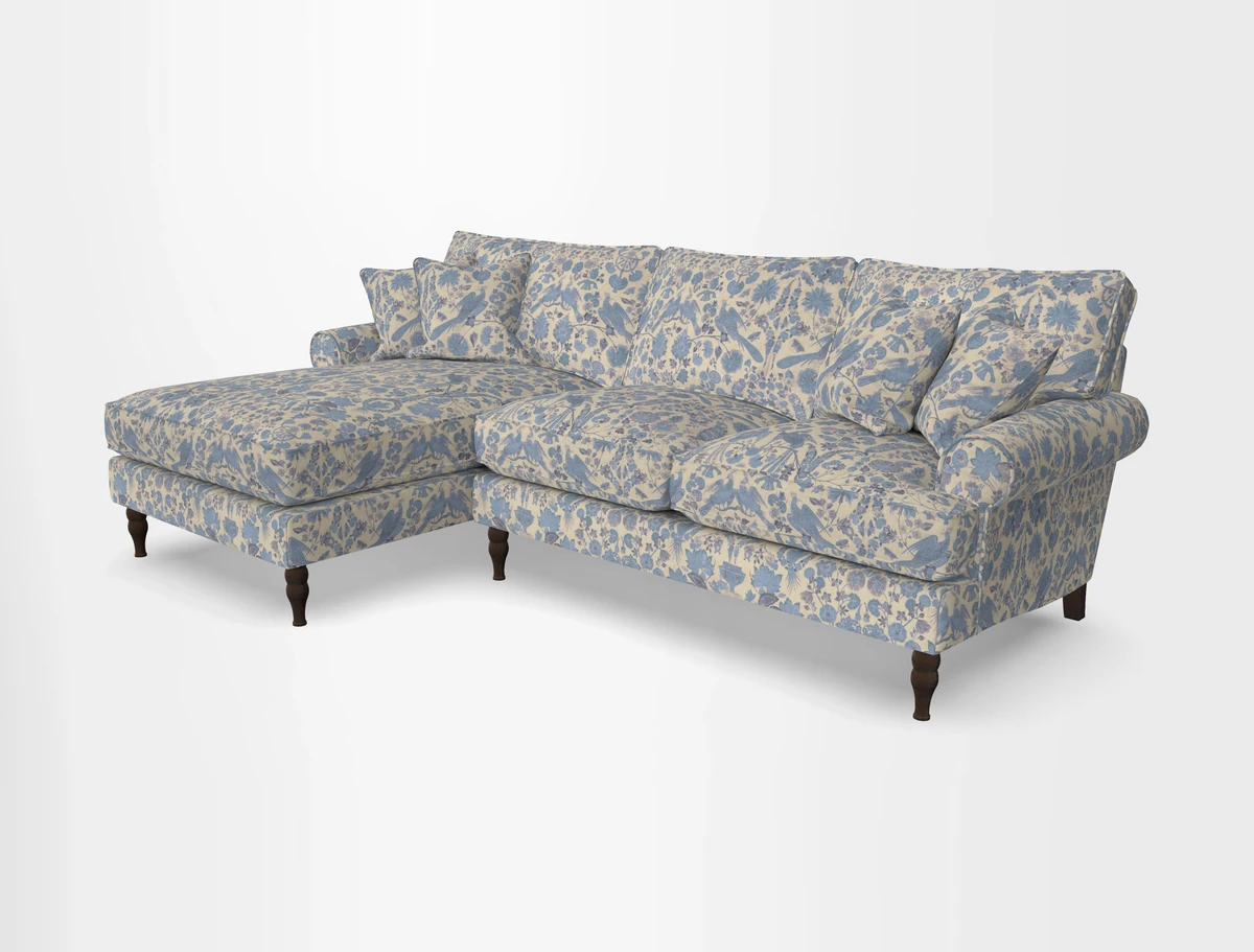 Cooksbridge chaise sofa LHF in Two Tone Plain Biscuit