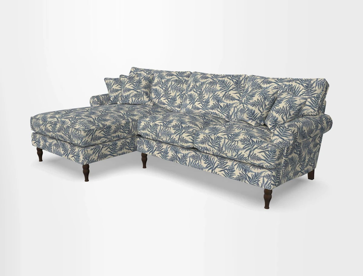 Cooksbridge chaise sofa LHF in Two Tone Plain Biscuit