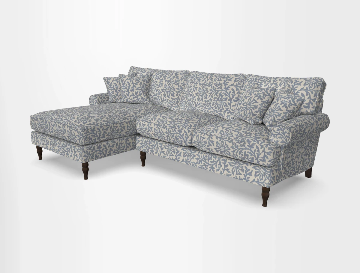 Cooksbridge chaise sofa LHF in Two Tone Plain Biscuit