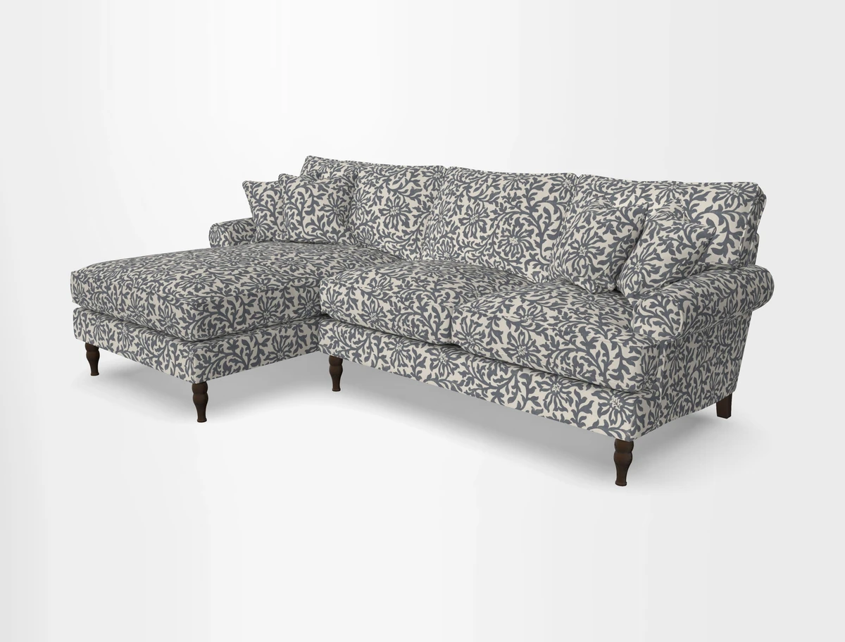 Cooksbridge chaise sofa LHF in Two Tone Plain Biscuit