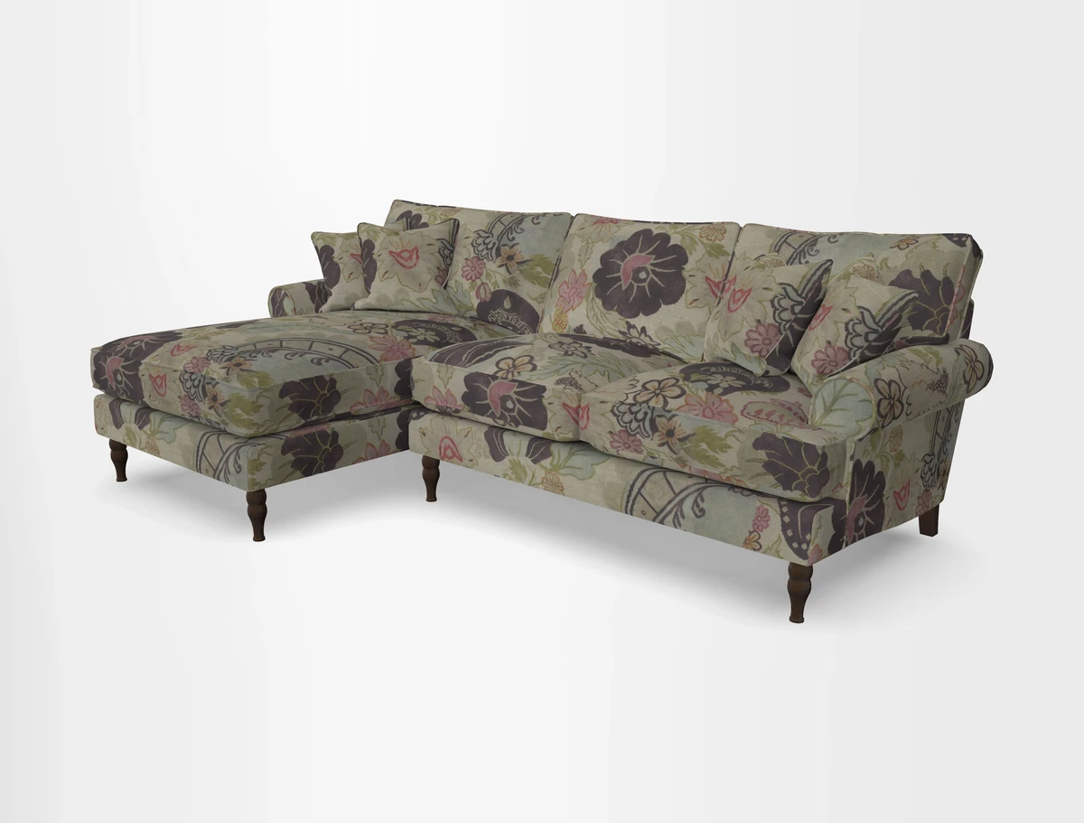 Cooksbridge chaise sofa LHF in Two Tone Plain Biscuit