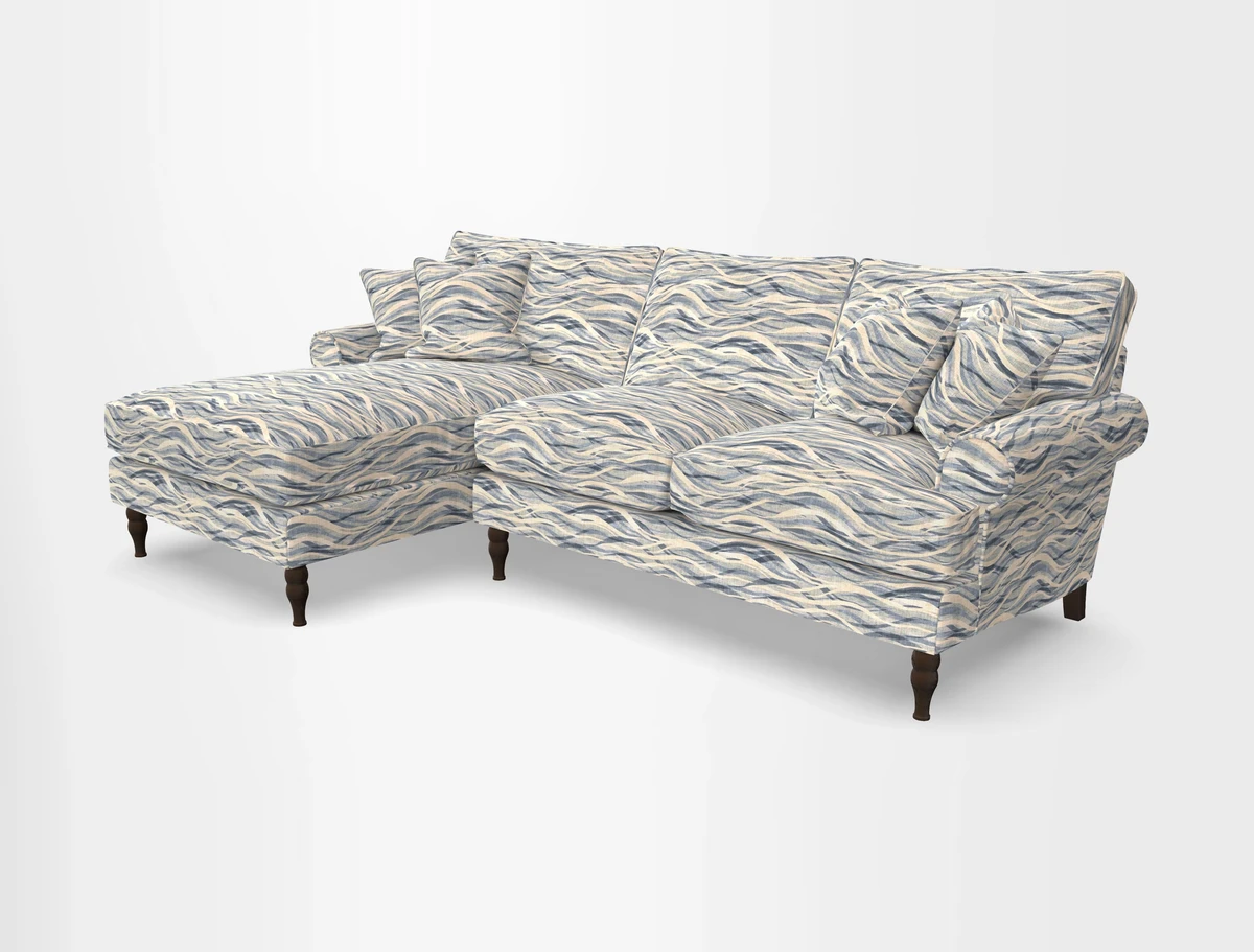 Cooksbridge chaise sofa LHF in Two Tone Plain Biscuit