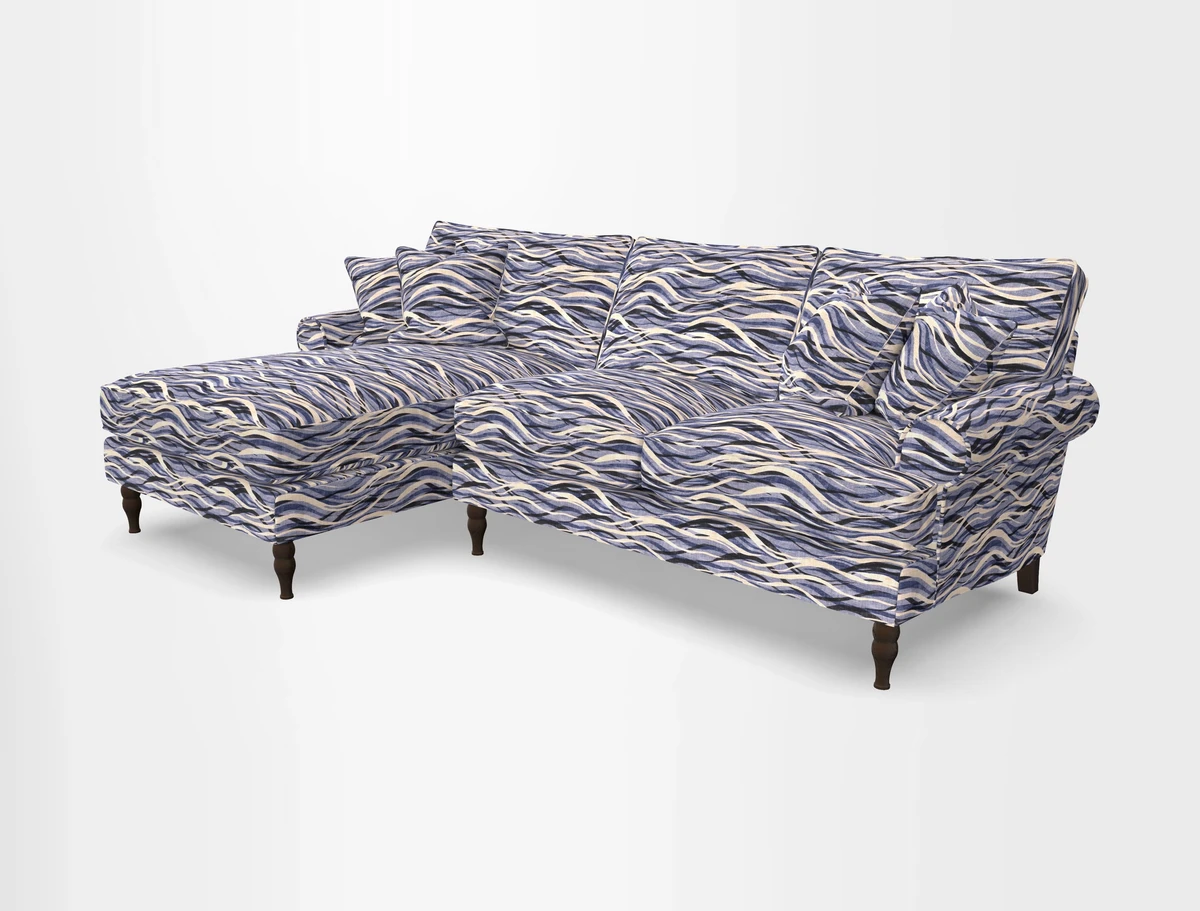 Cooksbridge chaise sofa LHF in Two Tone Plain Biscuit