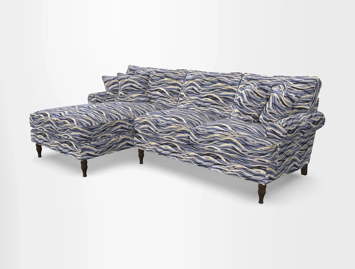 Cooksbridge chaise sofa LHF in Two Tone Plain Biscuit
