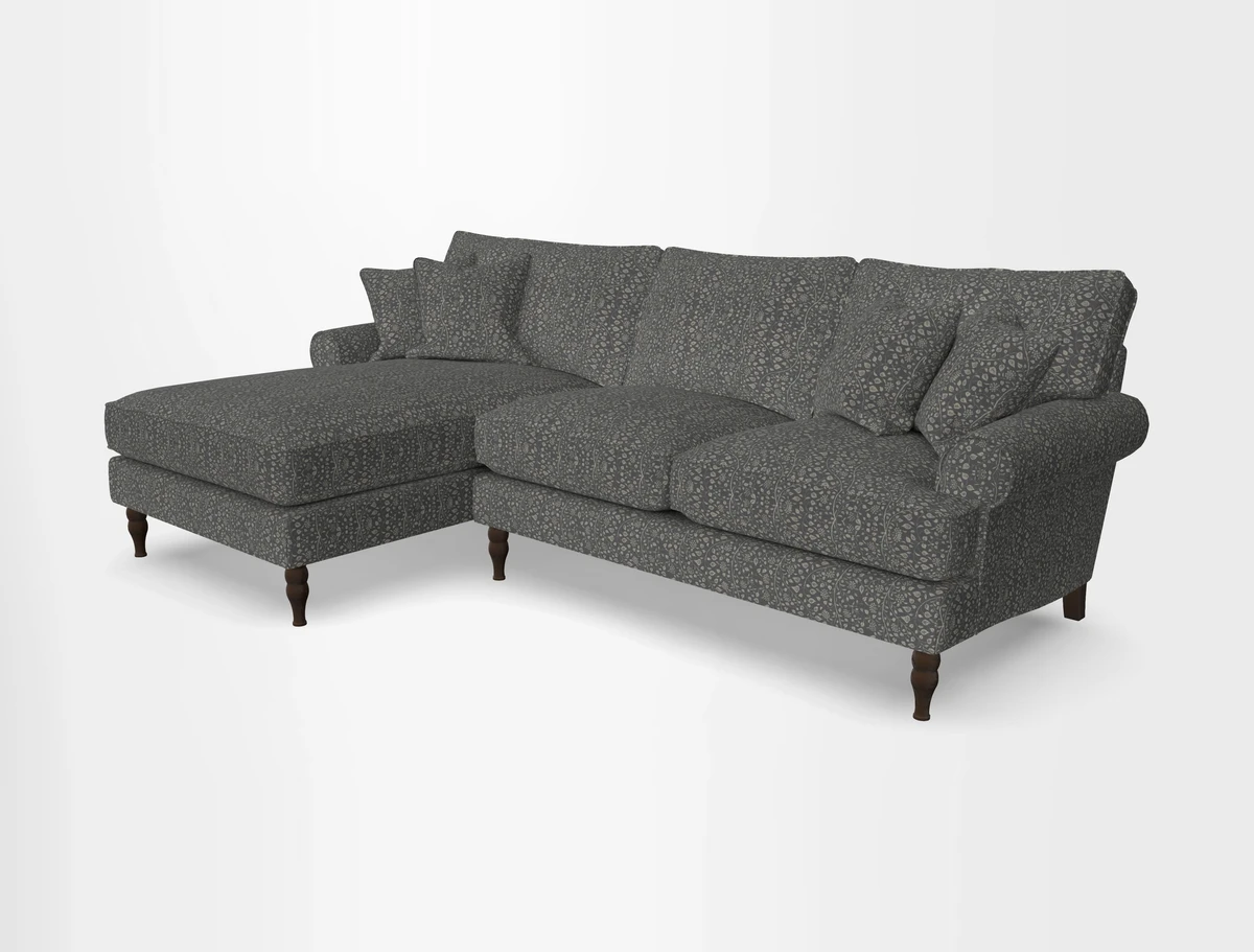Cooksbridge chaise sofa LHF in Two Tone Plain Biscuit