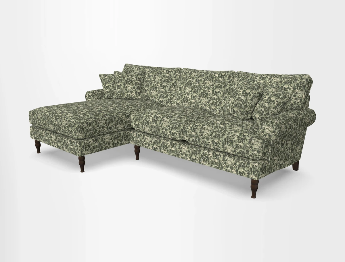 Cooksbridge chaise sofa LHF in Two Tone Plain Biscuit