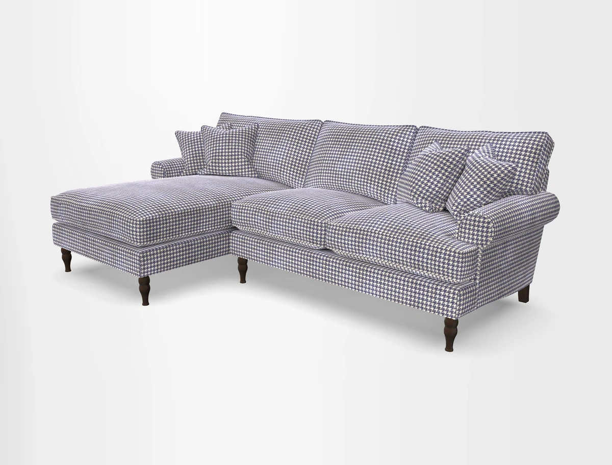 Cooksbridge chaise sofa LHF in Two Tone Plain Biscuit