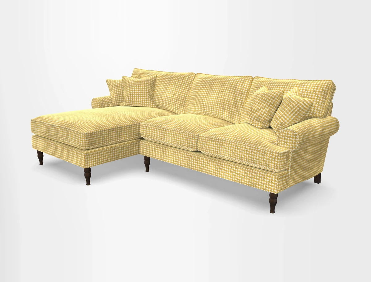 Cooksbridge chaise sofa LHF in Two Tone Plain Biscuit