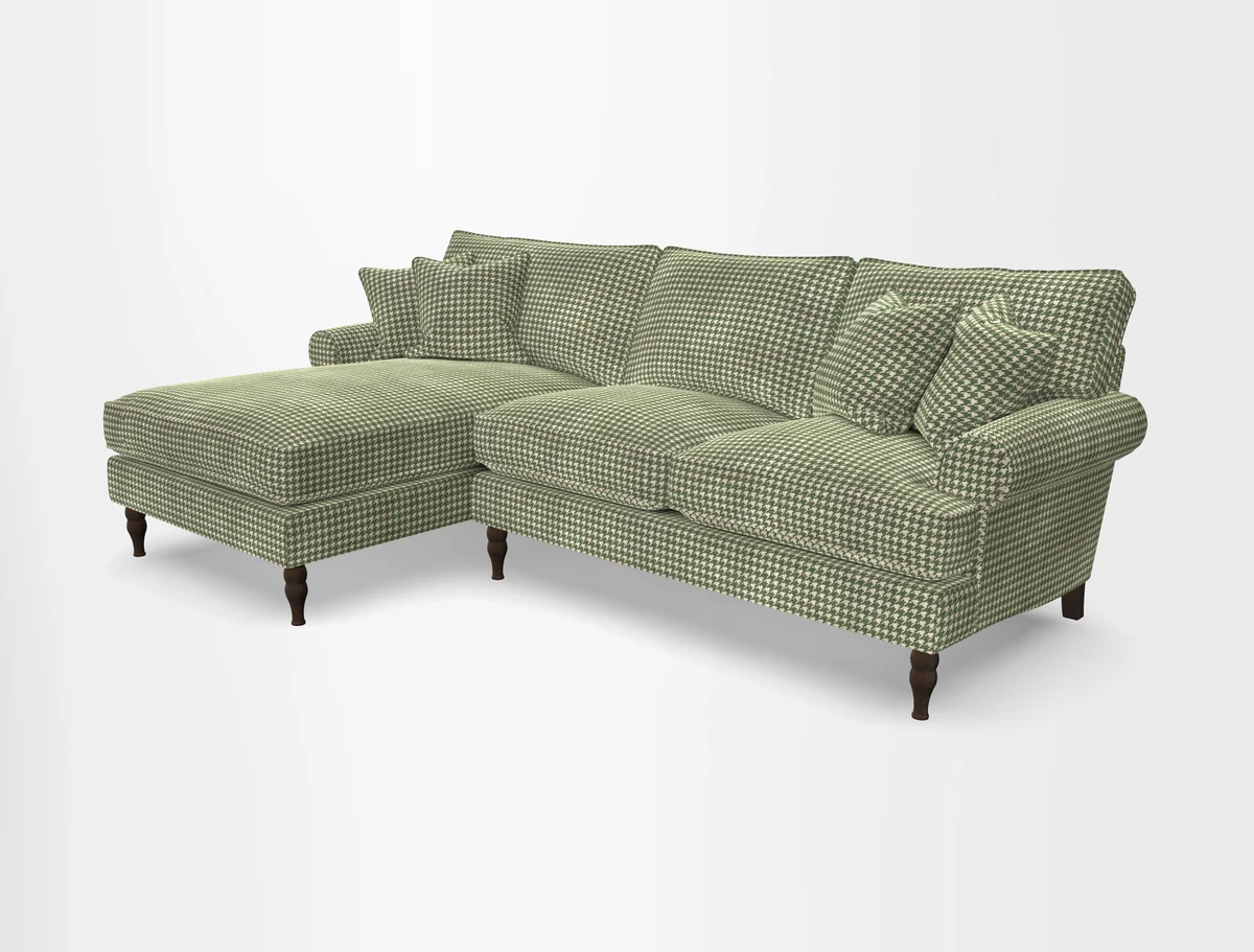 Cooksbridge chaise sofa LHF in Two Tone Plain Biscuit