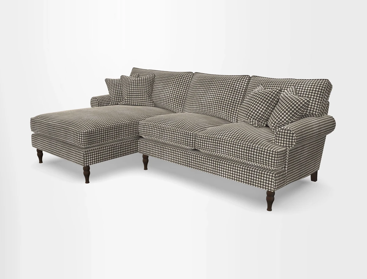 Cooksbridge chaise sofa LHF in Two Tone Plain Biscuit
