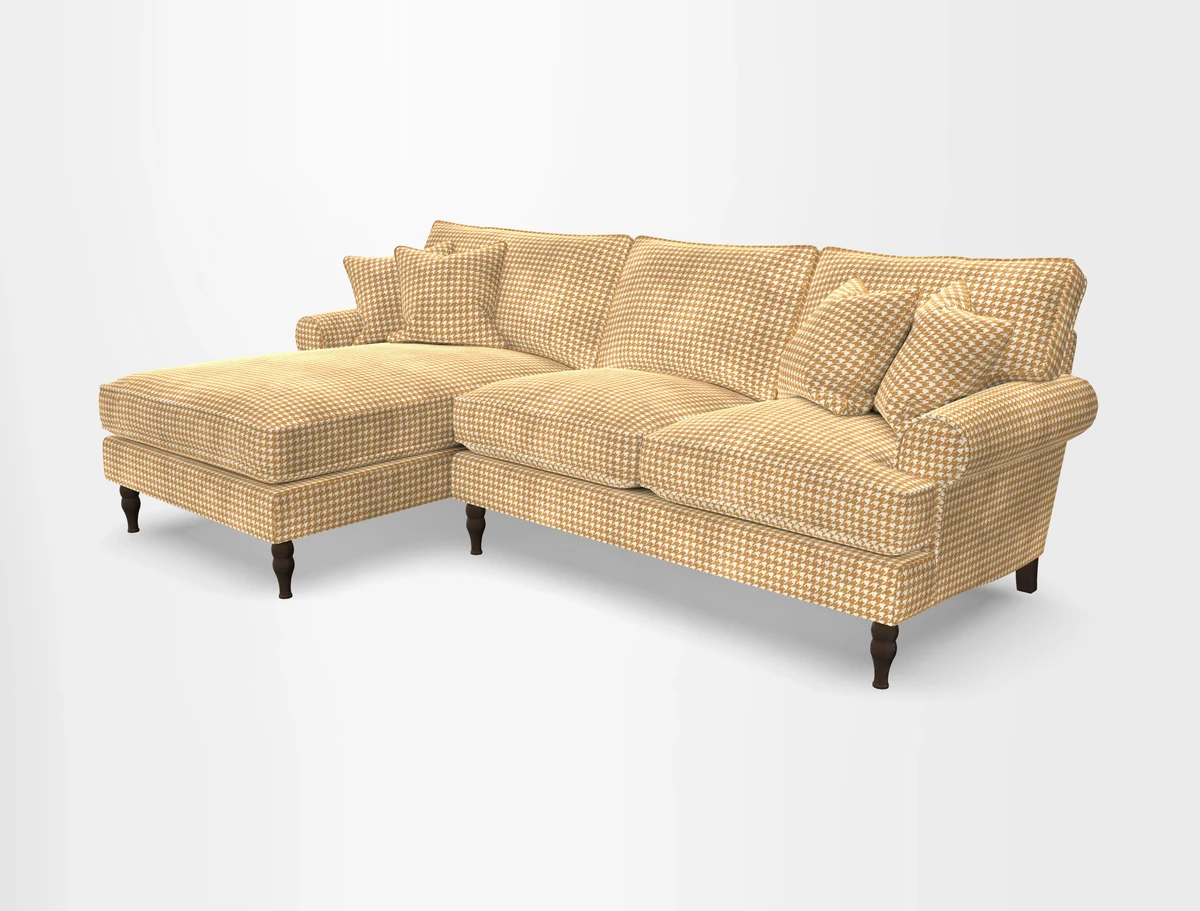 Cooksbridge chaise sofa LHF in Two Tone Plain Biscuit