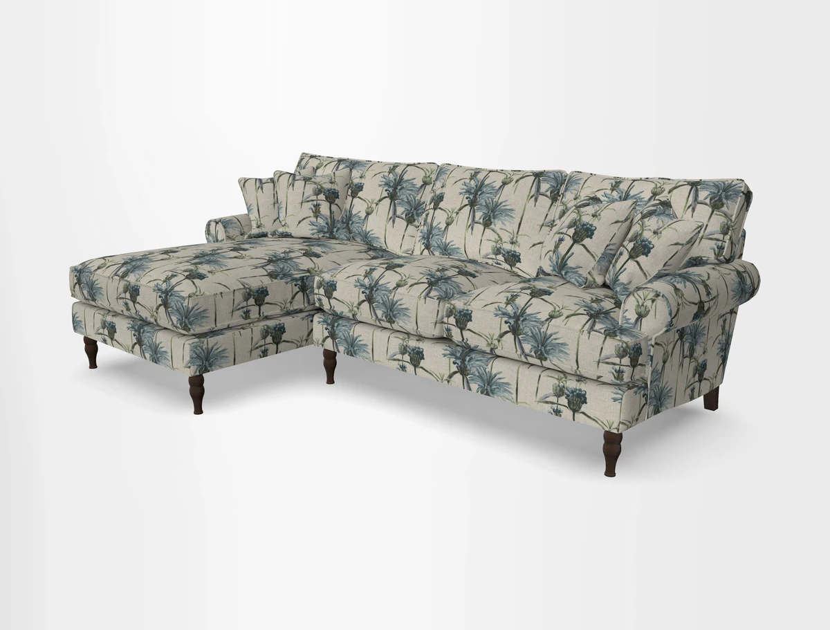 Cooksbridge chaise sofa LHF in Two Tone Plain Biscuit