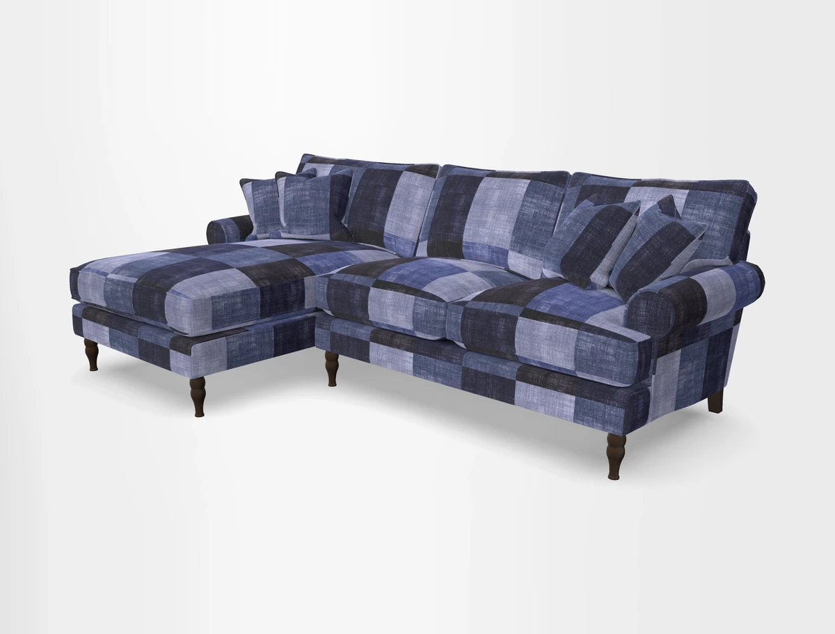 Cooksbridge chaise sofa LHF in Two Tone Plain Biscuit