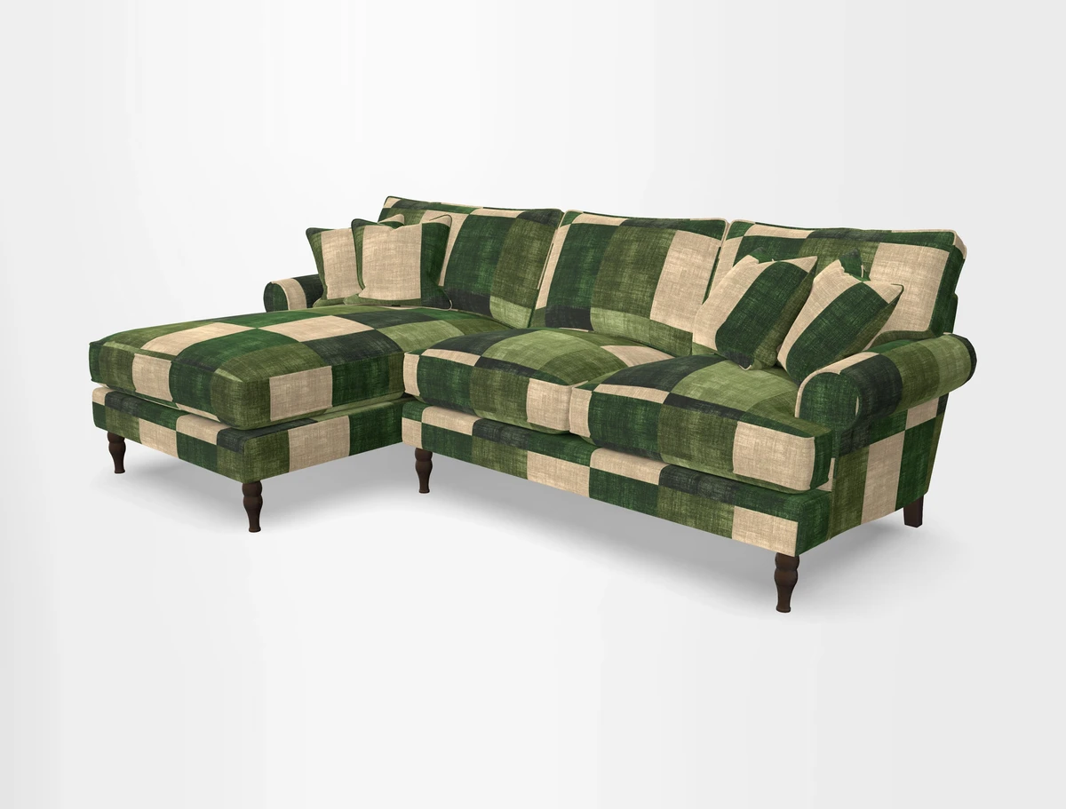Cooksbridge chaise sofa LHF in Two Tone Plain Biscuit
