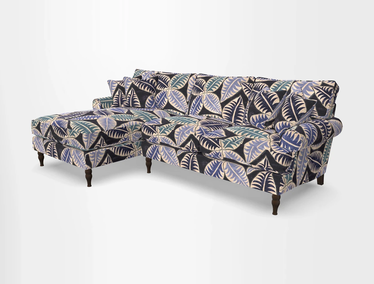 Cooksbridge chaise sofa LHF in Two Tone Plain Biscuit