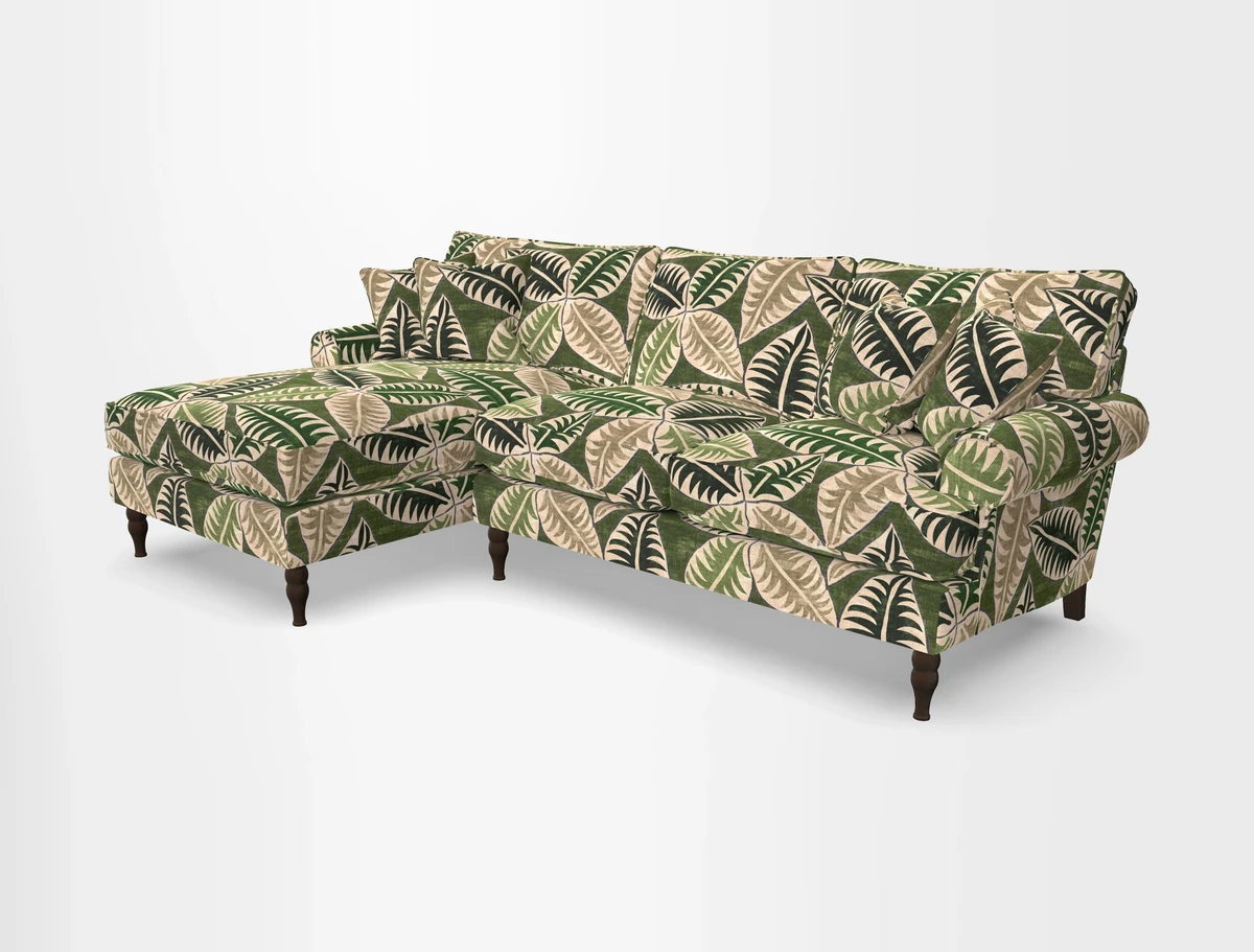 Cooksbridge chaise sofa LHF in Two Tone Plain Biscuit