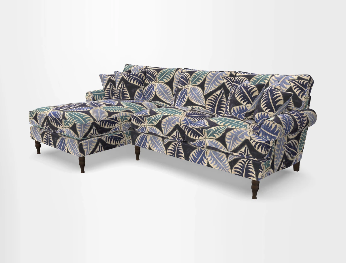 Cooksbridge chaise sofa LHF in Two Tone Plain Biscuit