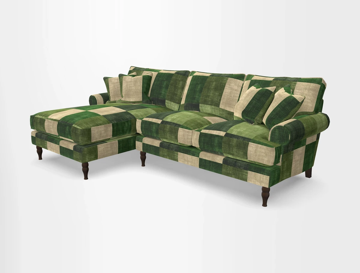 Cooksbridge chaise sofa LHF in Two Tone Plain Biscuit