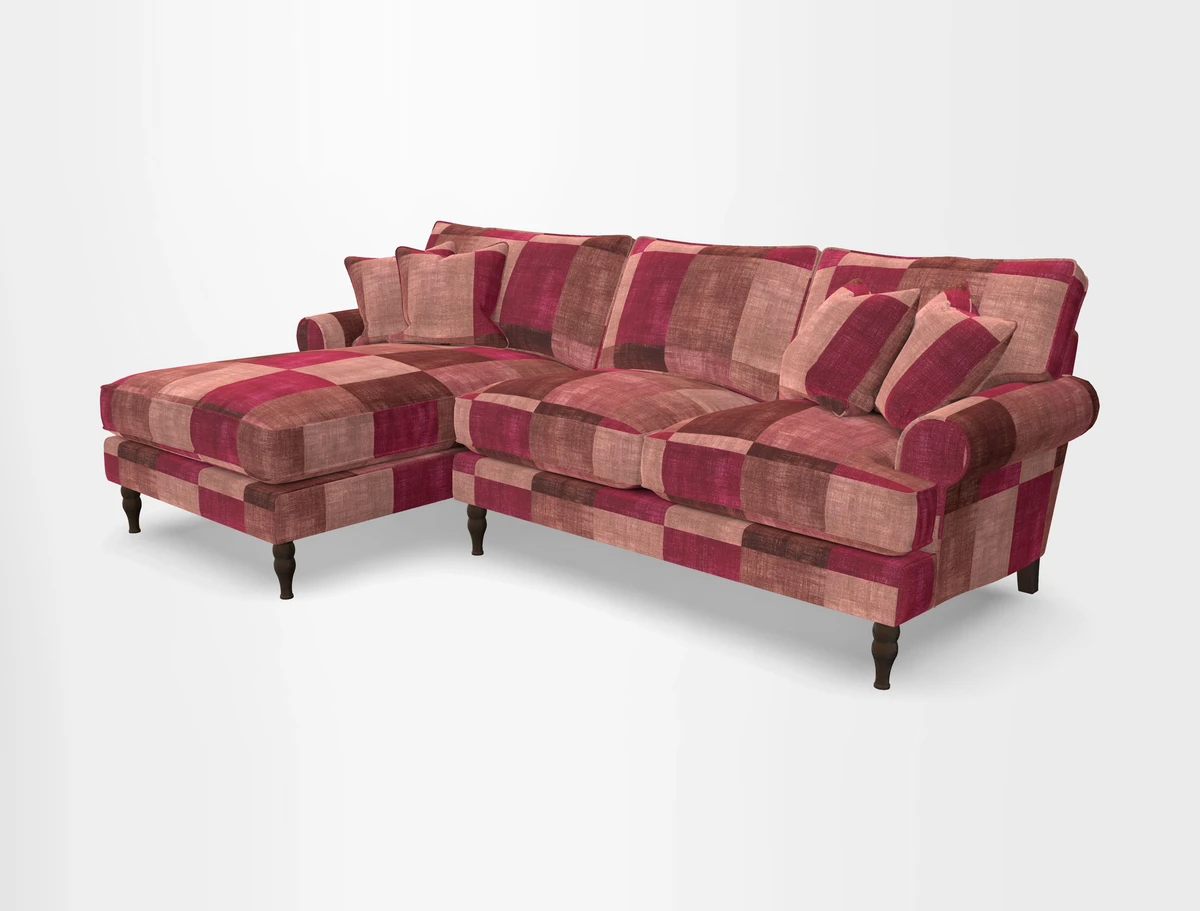 Cooksbridge chaise sofa LHF in Two Tone Plain Biscuit