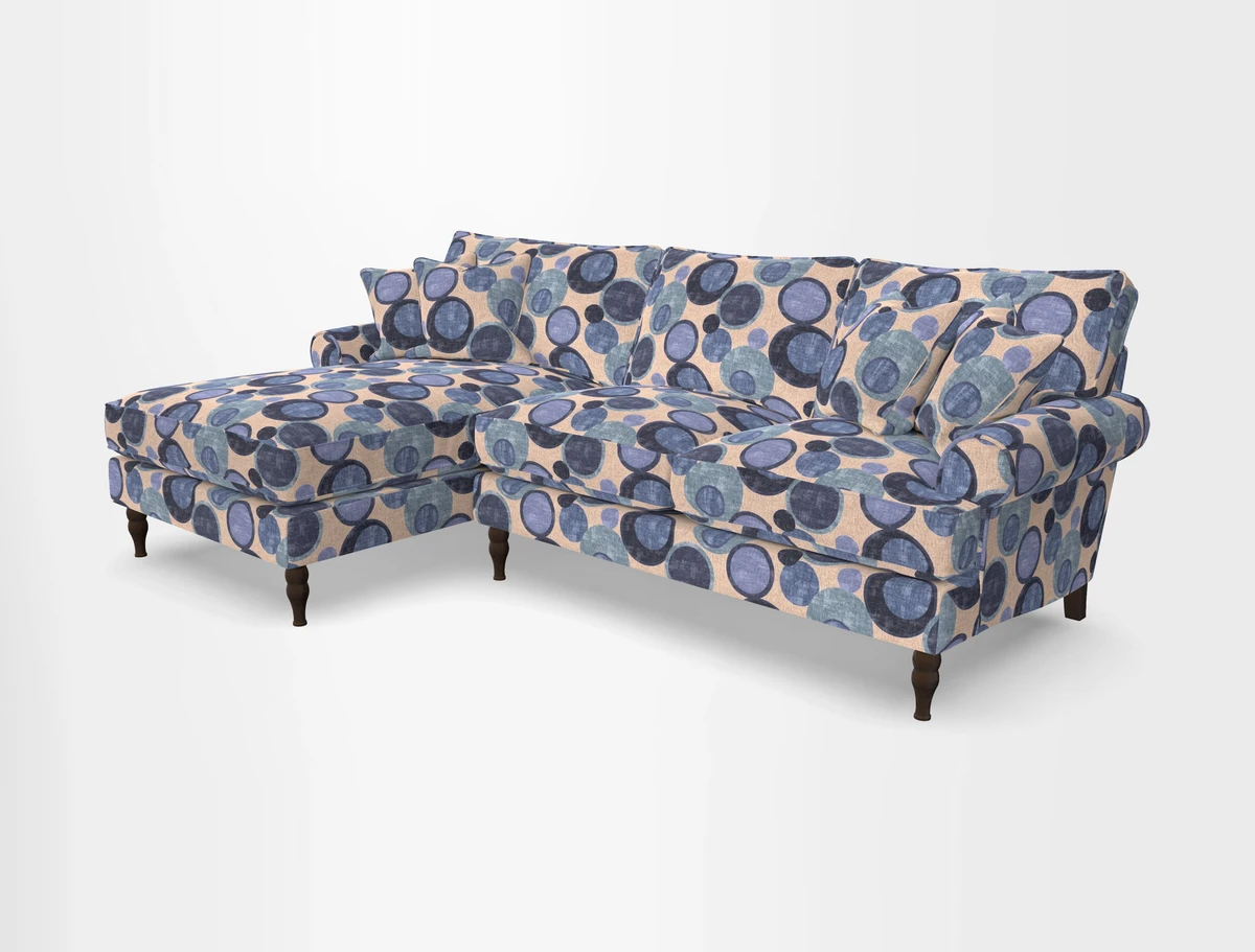 Cooksbridge chaise sofa LHF in Two Tone Plain Biscuit